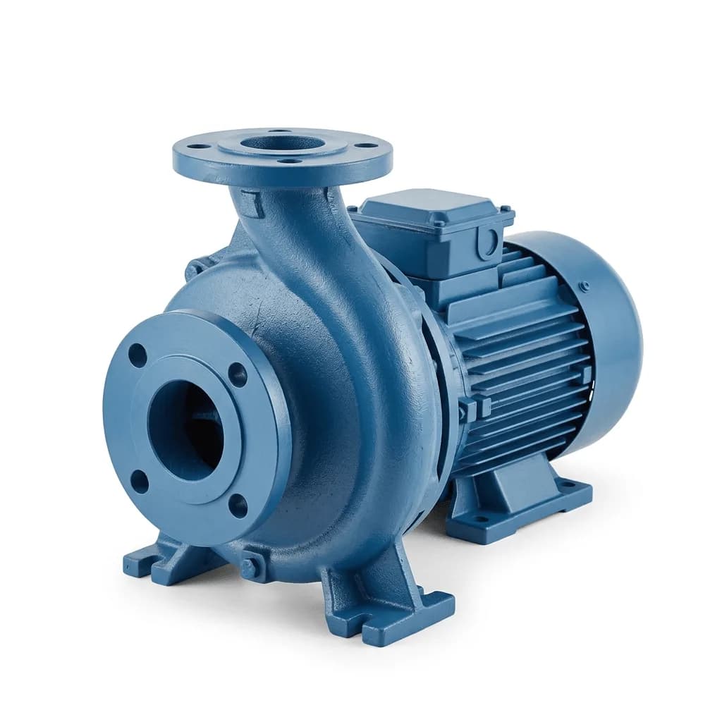 Monoblock centrifugal pump with the pump casing bolted directly to the electric motor